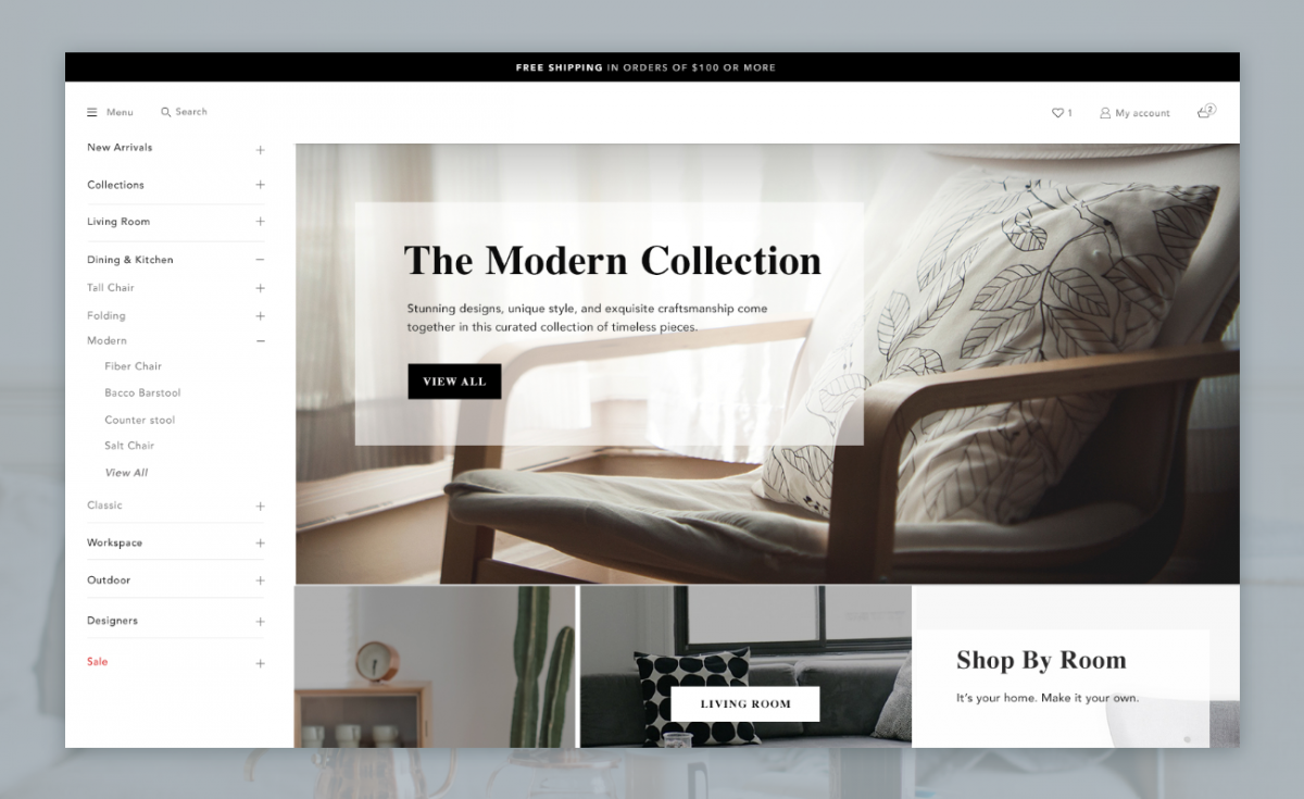 Modern ecommerce design for your business