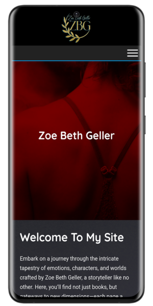 Mobile responsive authors site homepage design.
