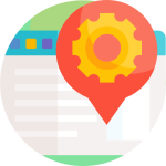 Location adjustment icon with navigation and map pin symbols.