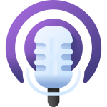 Podcast microphone icon for audio recording and broadcasting.