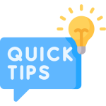 Bright lightbulb icon representing quick tips and useful ideas.