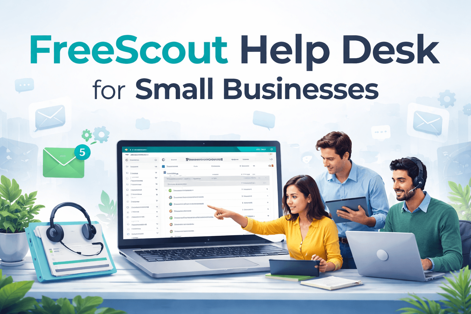 FreeScout Help Desk dashboard for small businesses with ticketing, email, live chat, and customer support.