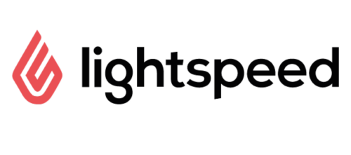 Lightspeed logo with red flame icon and black lowercase wordmark on white background.